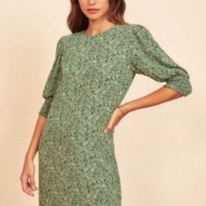 Reformation green floral dress